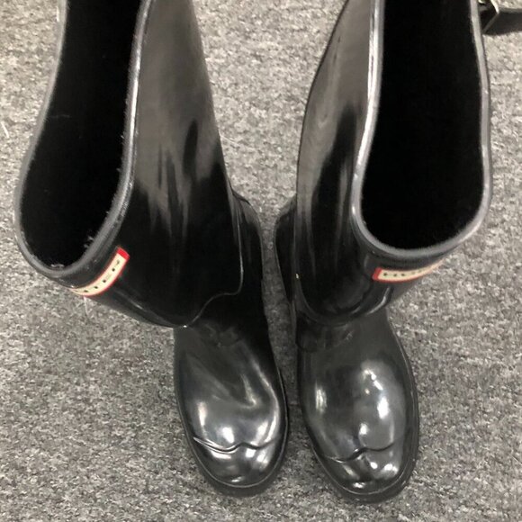 Hunter Glossy Black Women's Rain Boots - Picture 3 of 15